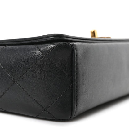 Chanel Sheepskin Quilted Small Vintage Mademoiselle Flap Black 9 of 10
