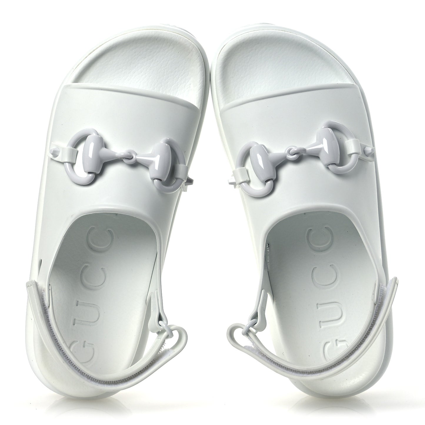 Soft Rubber Horsebit Touch Womens Strapped Sandals 38 Great White