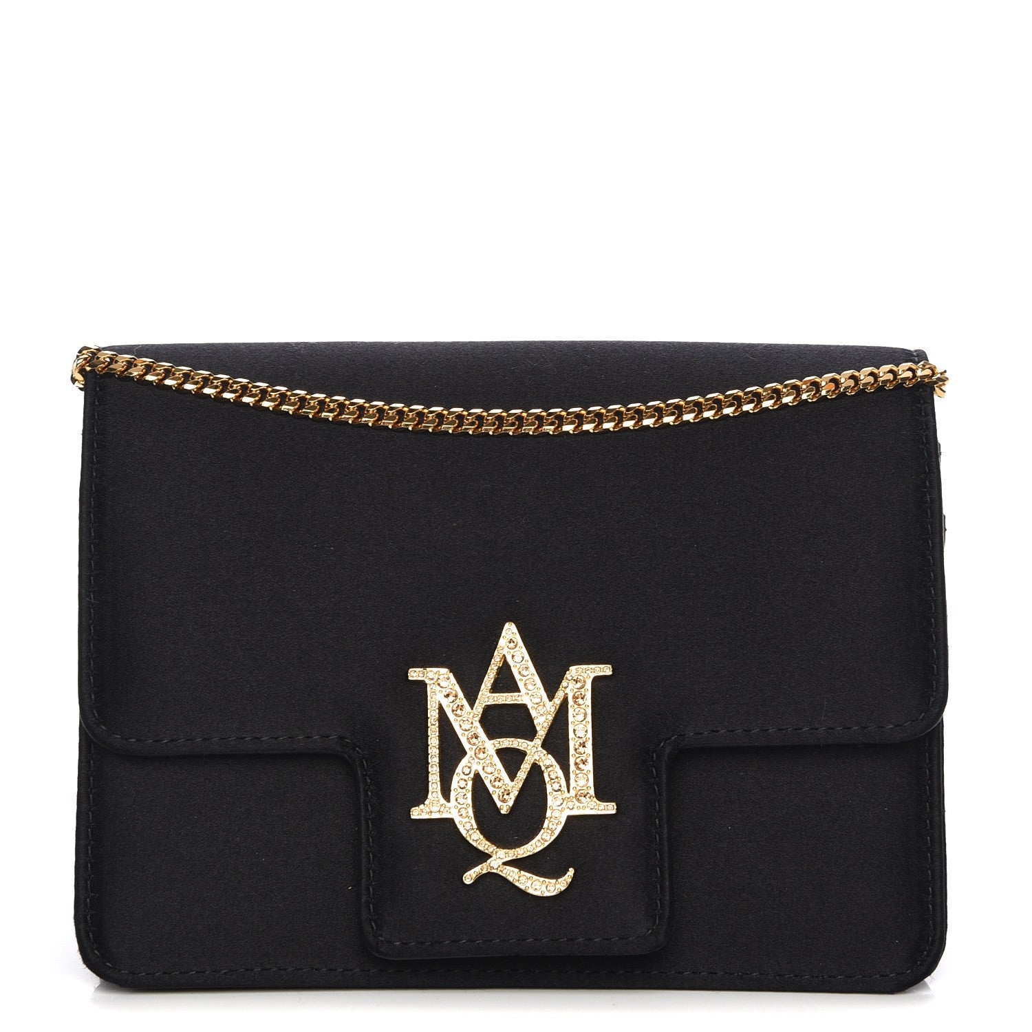 Alexander McQueen Satin Mini Insignia Flap Black 1 of 6