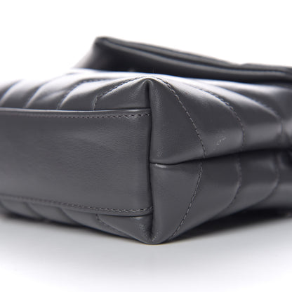 Saint Laurent Calfskin Y Quilted Monogram Toy Loulou Crossbody Bag Asphalt 9 of 11
