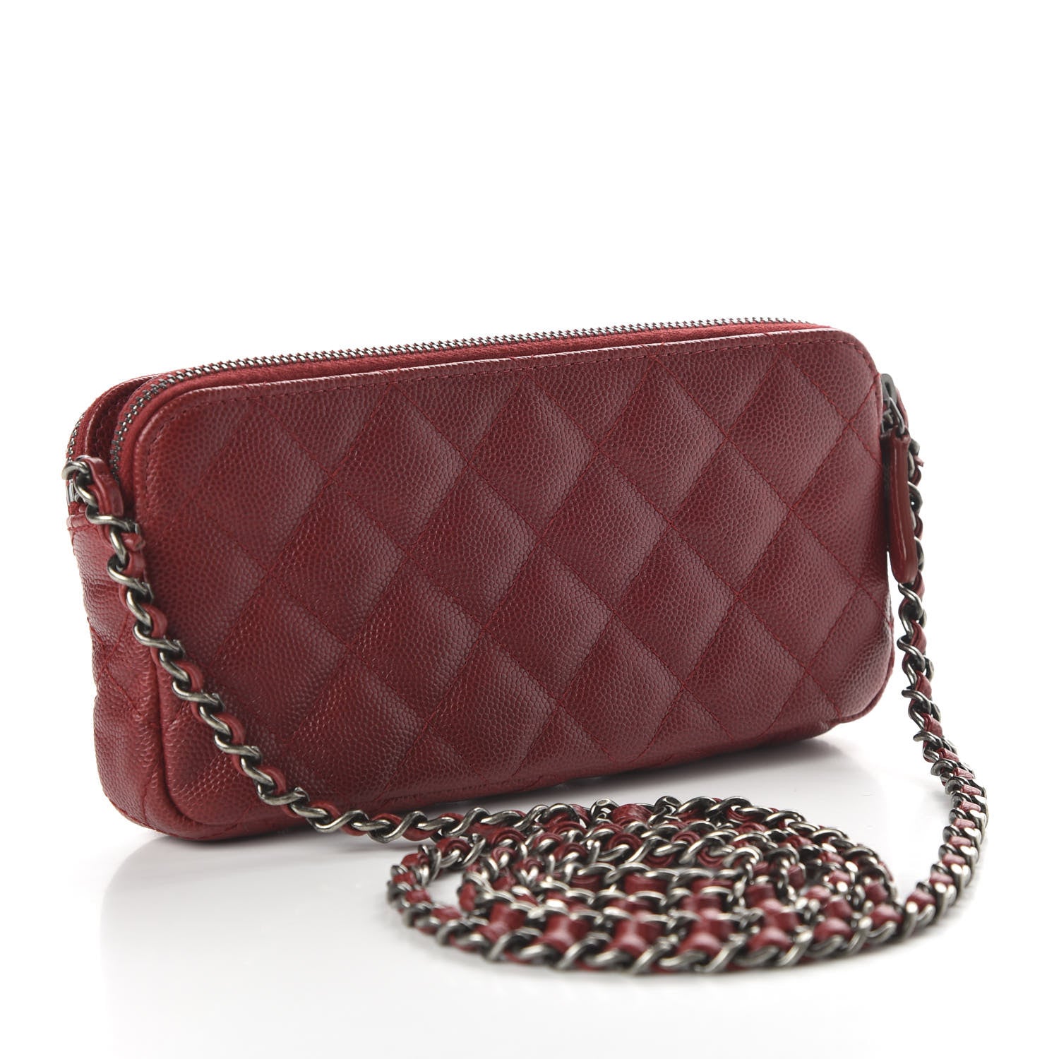 Chanel Caviar Quilted Small Clutch With Chain Red 3 of 11