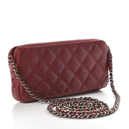 Chanel Caviar Quilted Small Clutch With Chain Red 3 of 11