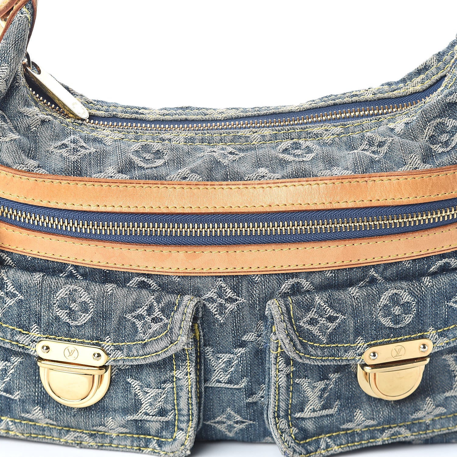 Louis Vuitton Monogram Denim Baggy PM Blue 7 of 9