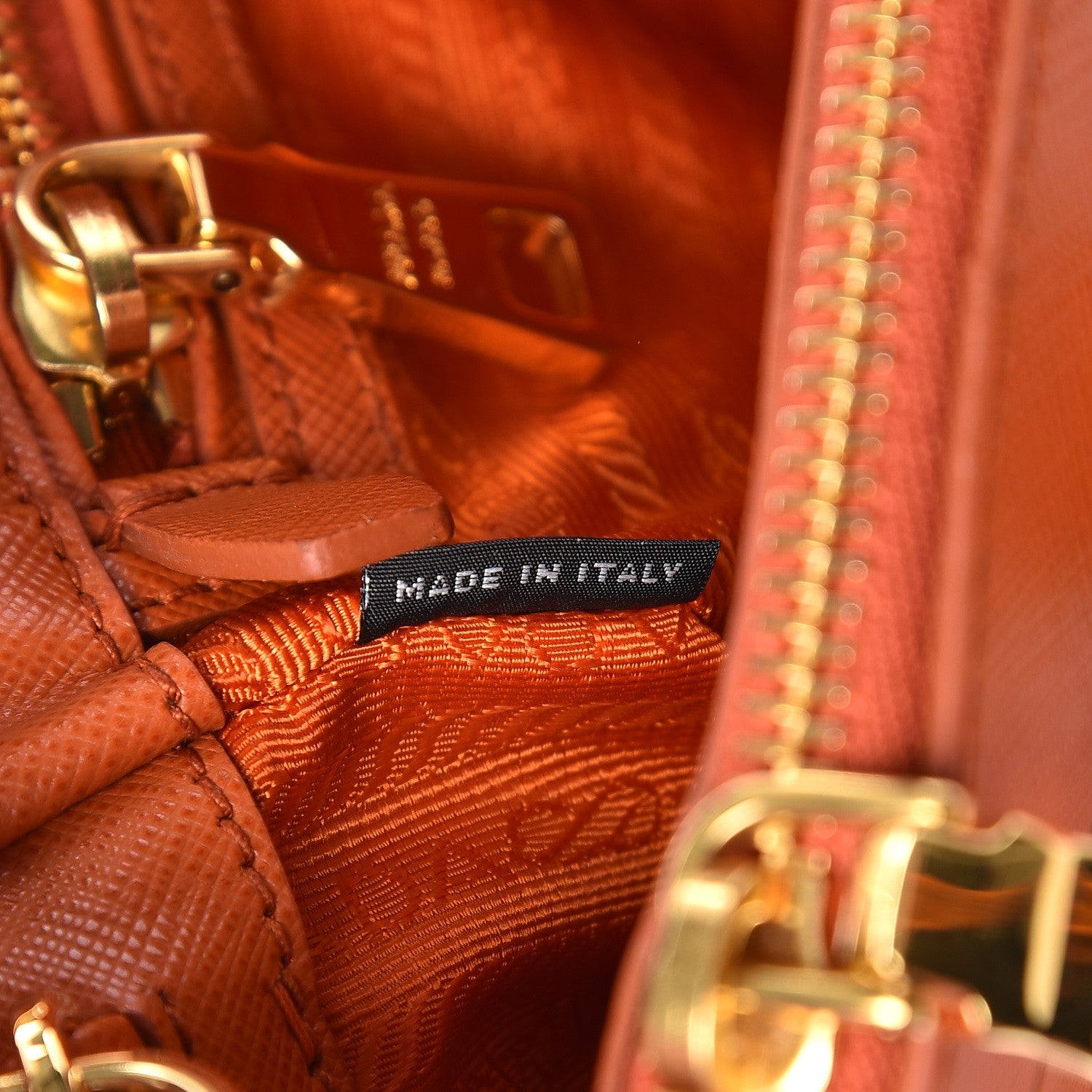 Prada Saffiano Mini Galleria Double Zip Tote Papaya 8 of 10