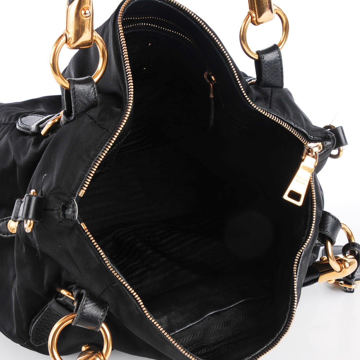 Prada Tessuto Soft Calf Tote Nero Black 4 of 10