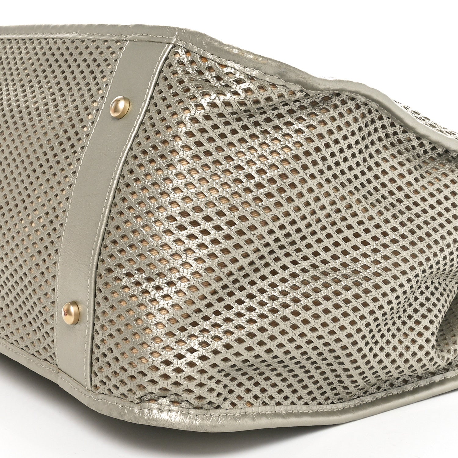 Chanel Metallic Calfskin Perforated Up In The Air Tote Light Gold