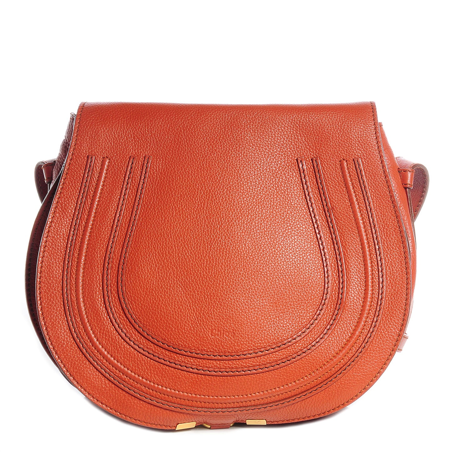 Calfskin Medium Marcie Round Crossbody Bag Indian Summer