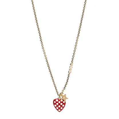 Christian Dior Metal Dioramour Necklace Gold Red 1 of 5