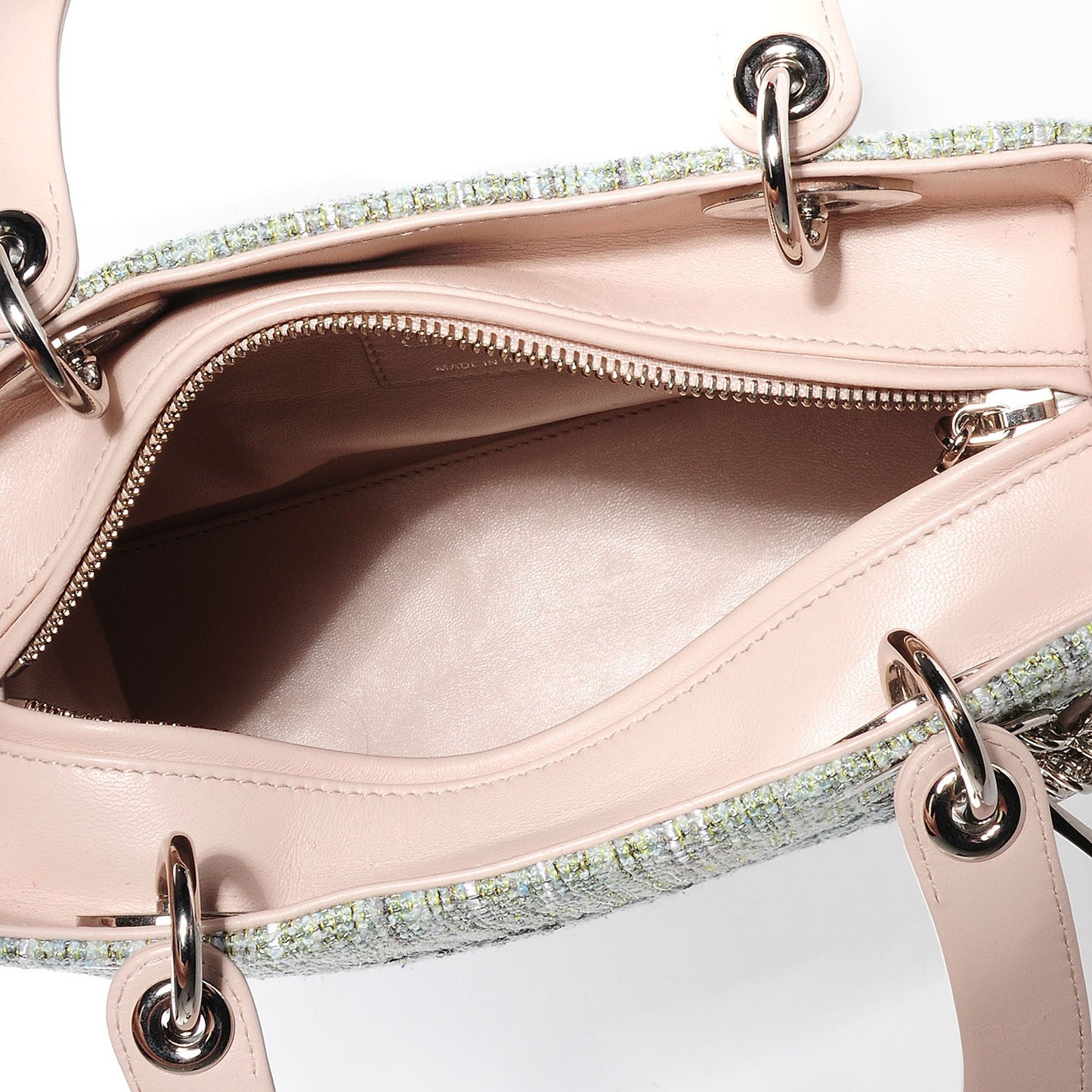 Tweed Medium Lady Dior Pink Green