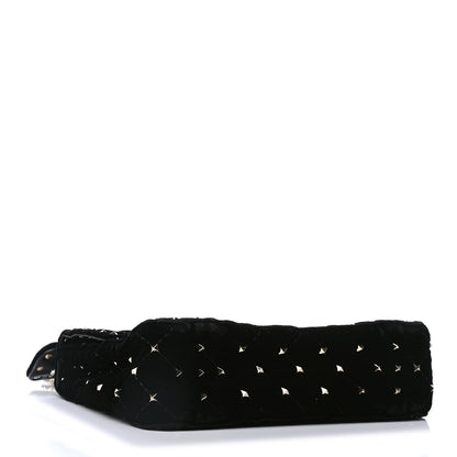 Valentino Garavani Velvet Medium Rockstud Spike Shoulder Bag Black 3 of 4