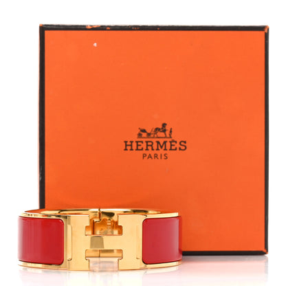 Hermes Enamel Wide Clic Clac H Bracelet GM Red 5 of 5