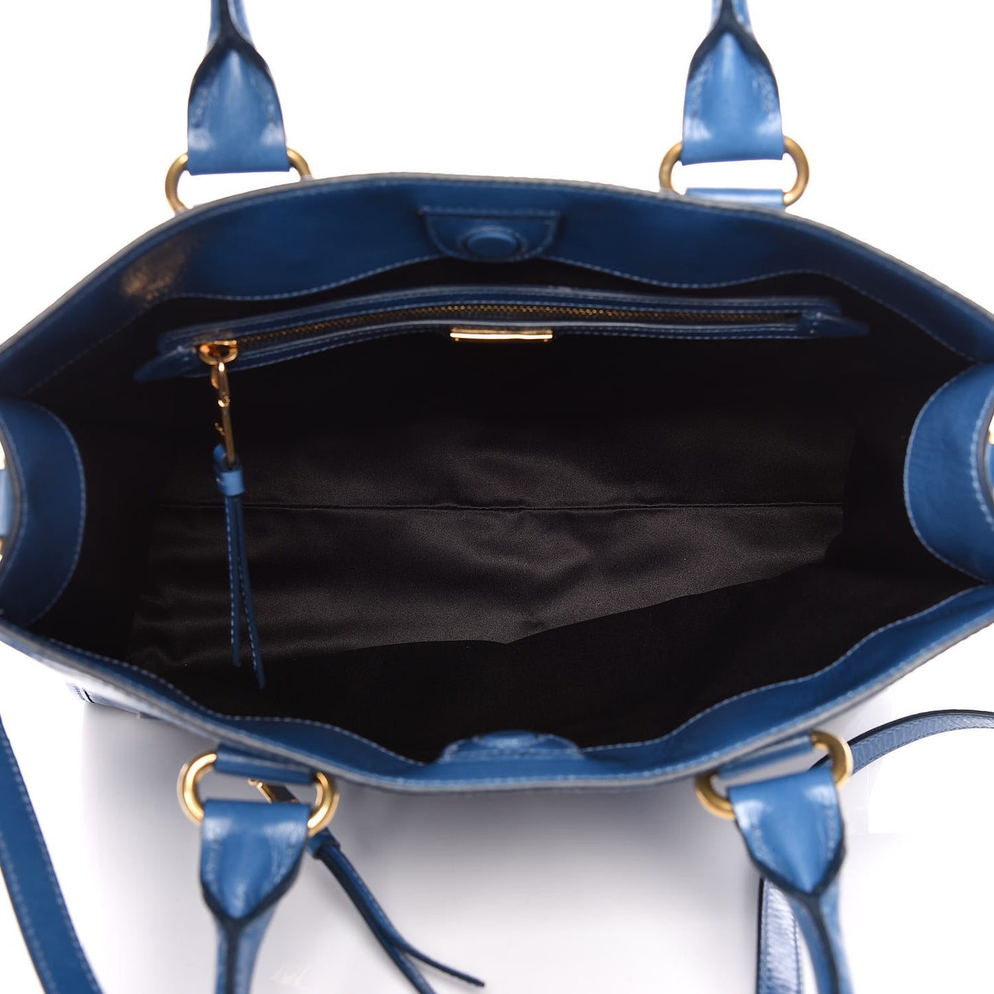 Vitello Shine Zip Tote Laguna