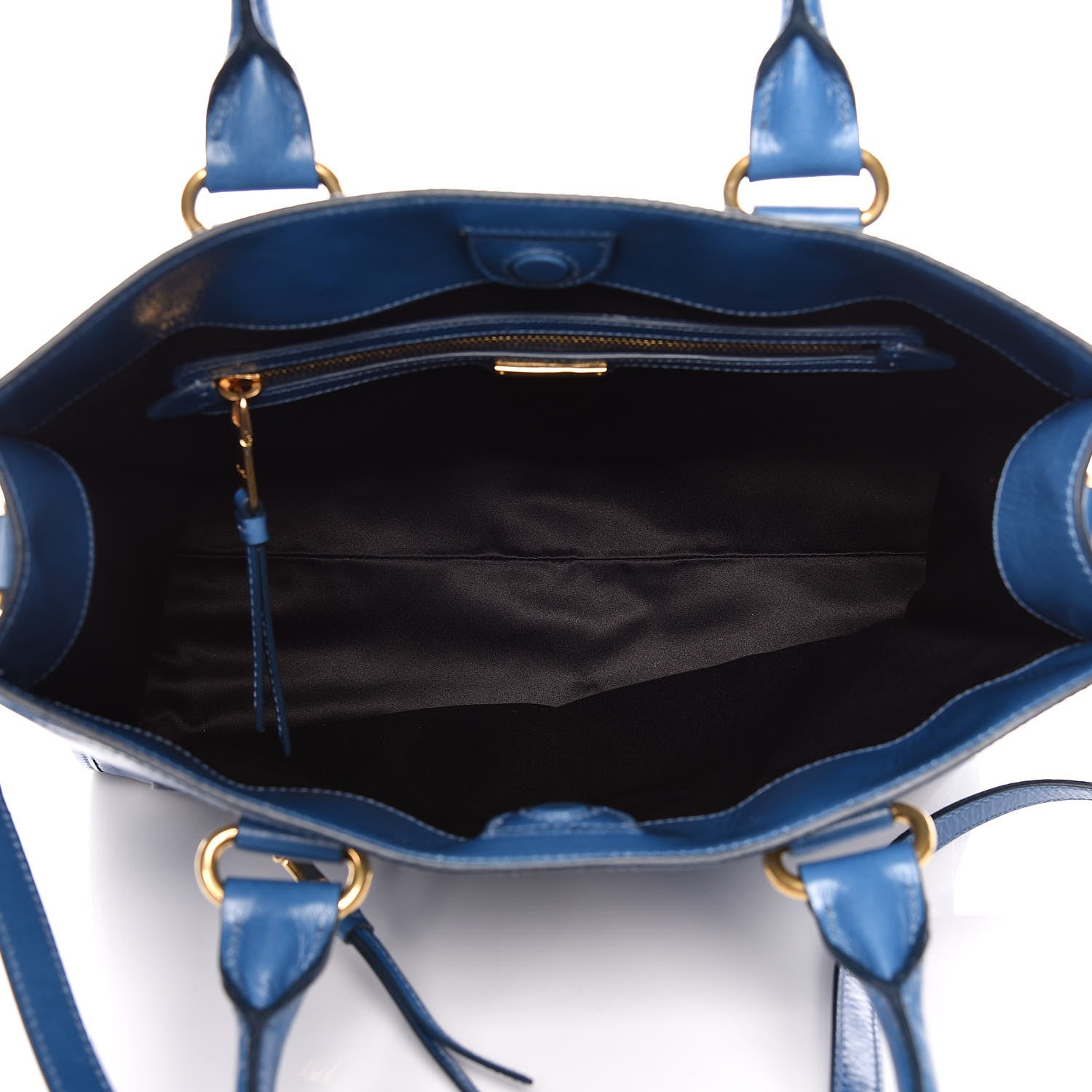 Miu Miu Vitello Shine Zip Tote Laguna 5 of 8
