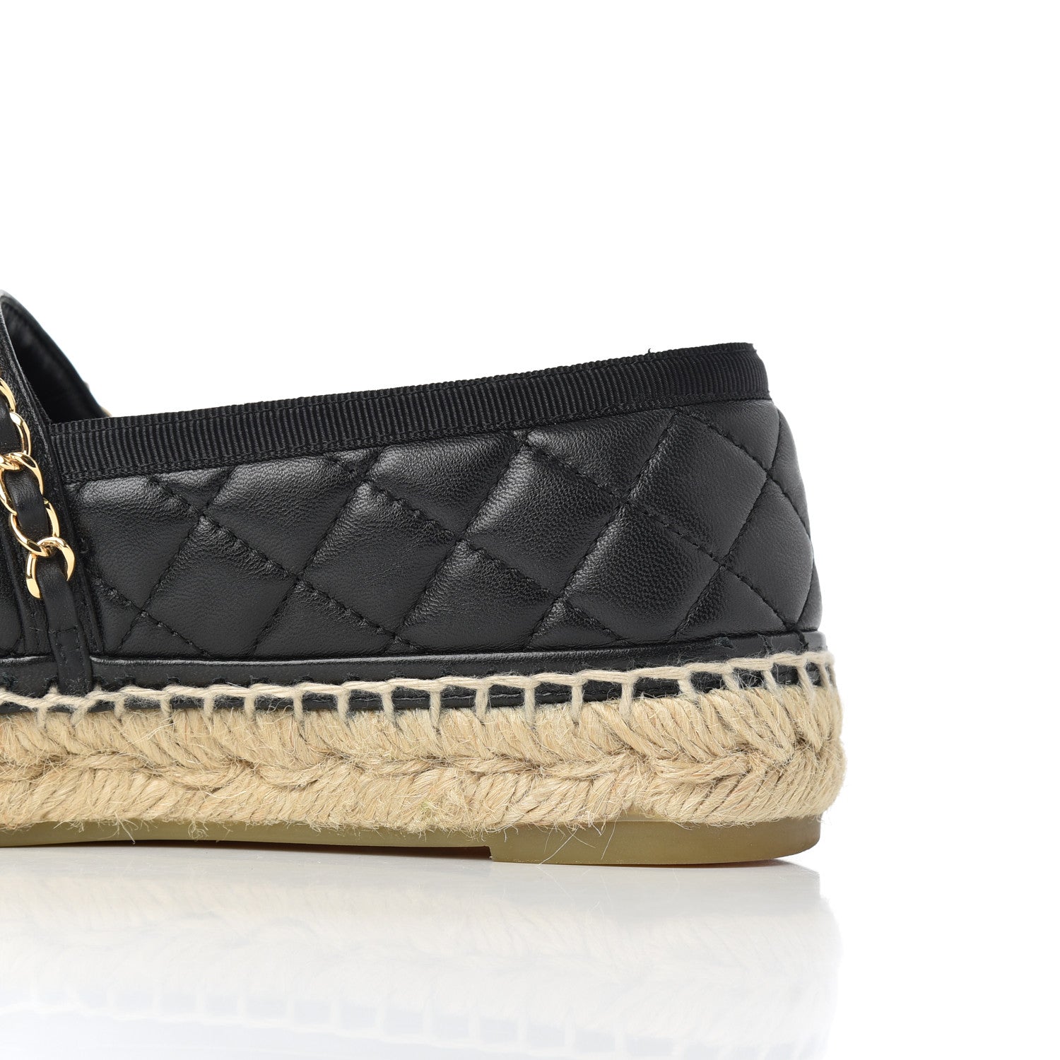 Chanel Lambskin Quilted CC Chain Espadrilles 36 Black 14 of 25