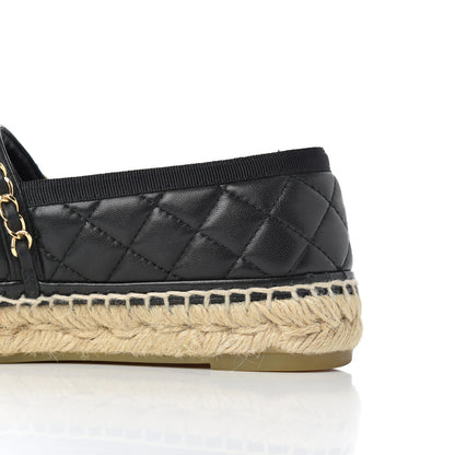 Chanel Lambskin Quilted CC Chain Espadrilles 36 Black 14 of 25