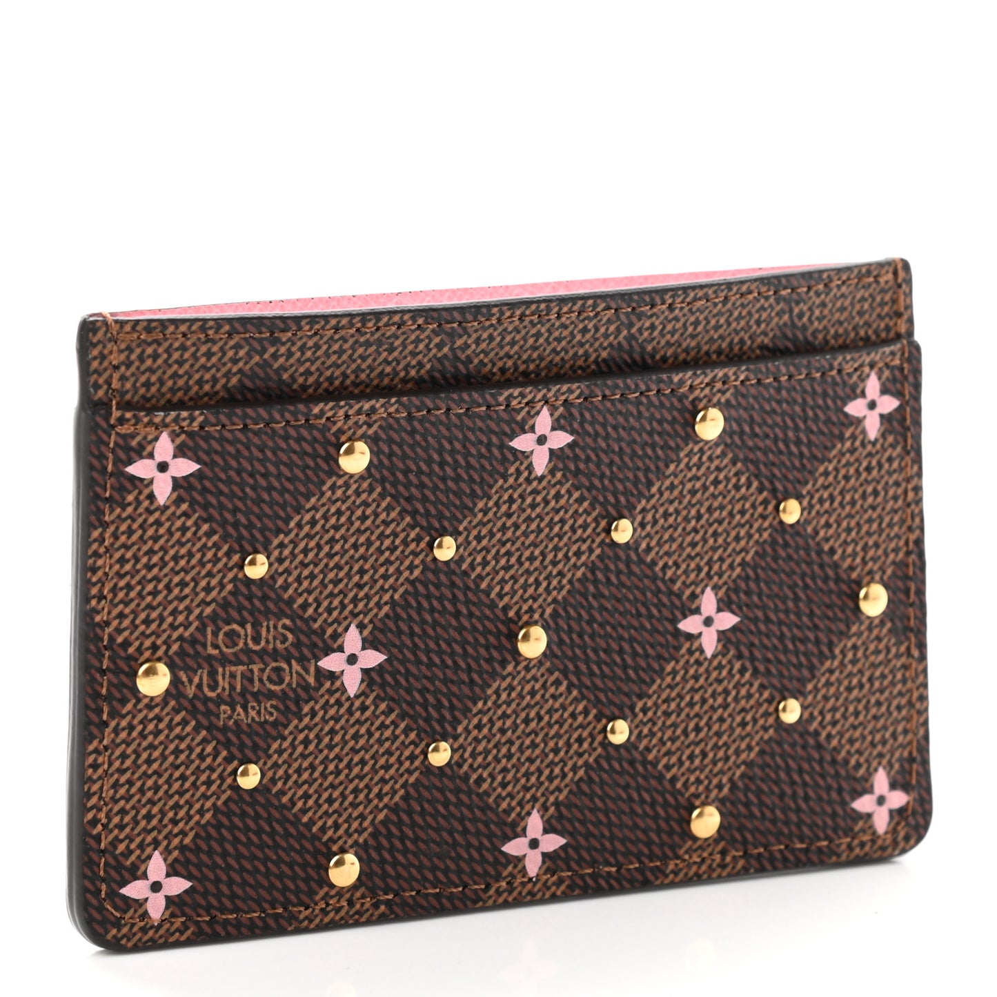 Damier Ebene Studded Card Holder