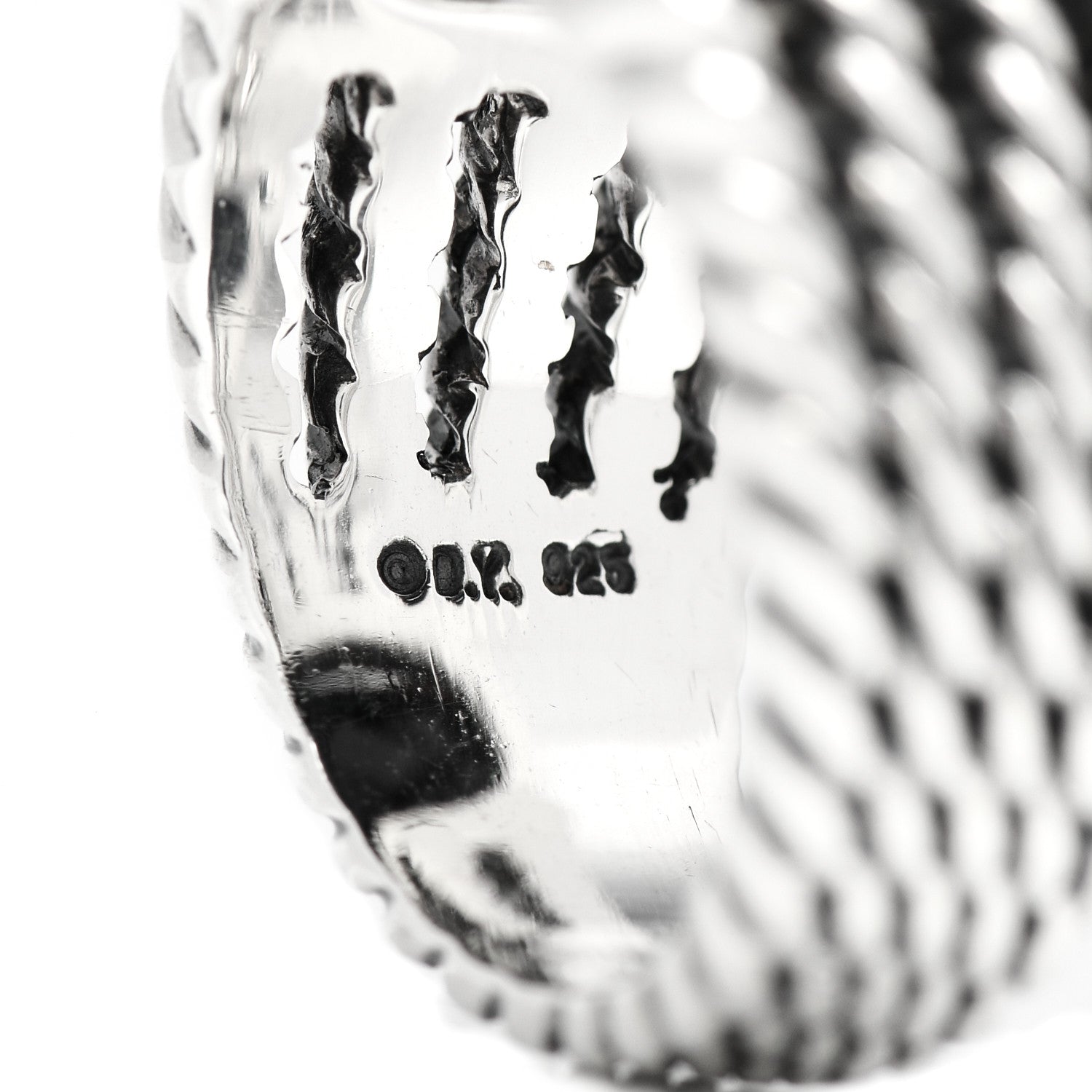 David Yurman Sterling Silver Diamond Black Onyx 20mm Wheaton Ring 52 6 5 of 5