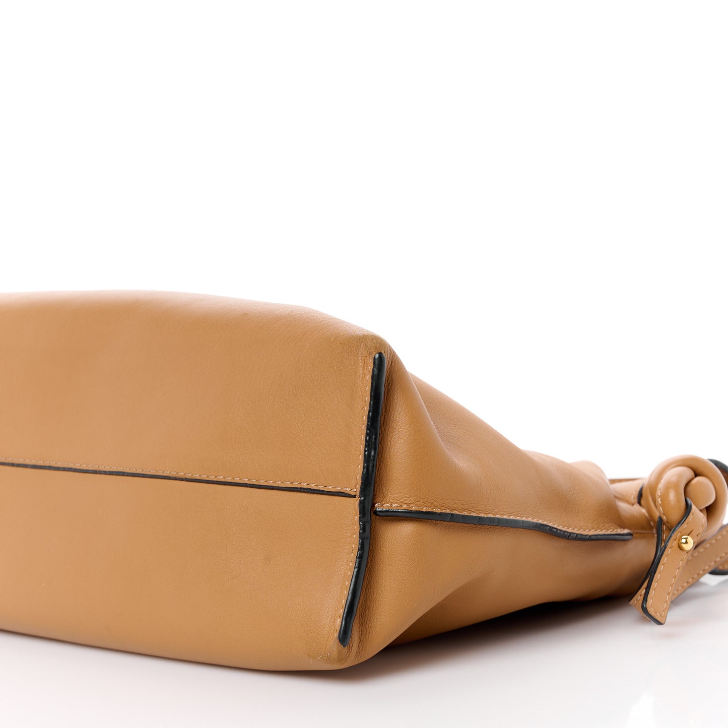Calfskin Mini Flamenco Knot Clutch Oak