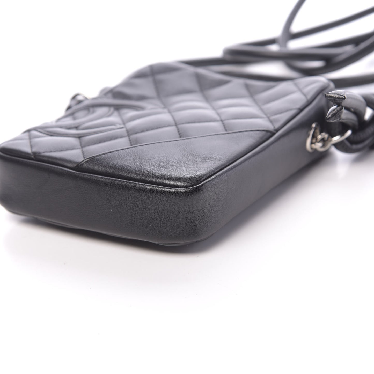 Calfskin Quilted Small Cambon Messenger Black