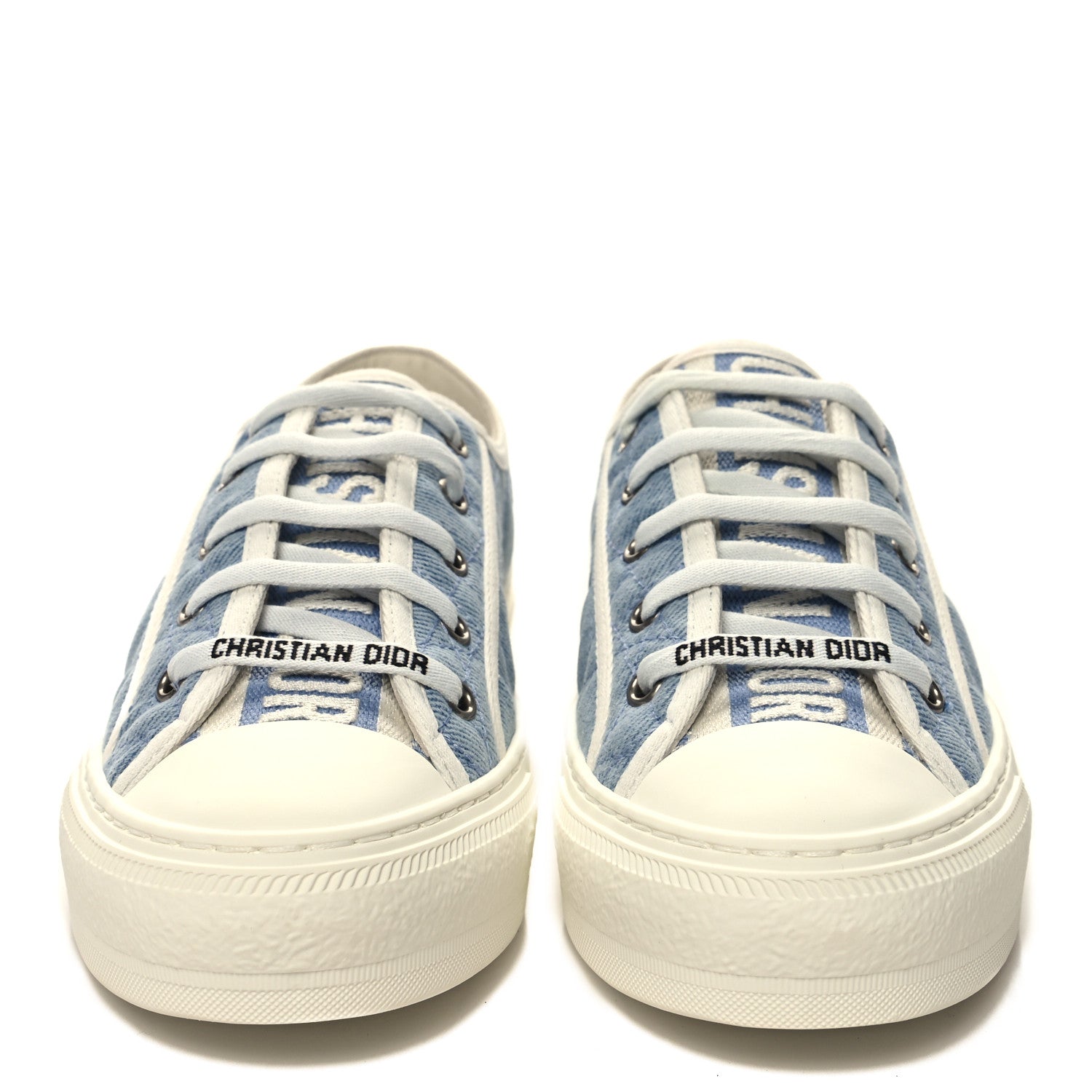 Christian Dior Denim Cannage Walk'N'Dior Low Top Sneakers 37.5 Dynamic Blue 2 of 10