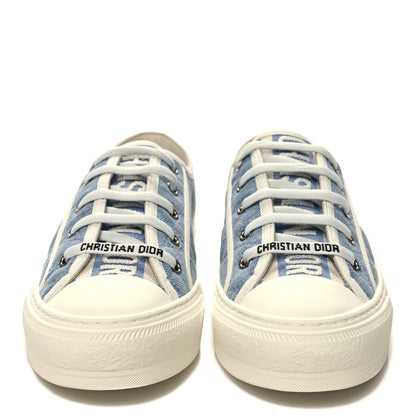 Christian Dior Denim Cannage Walk'N'Dior Low Top Sneakers 37.5 Dynamic Blue 2 of 10