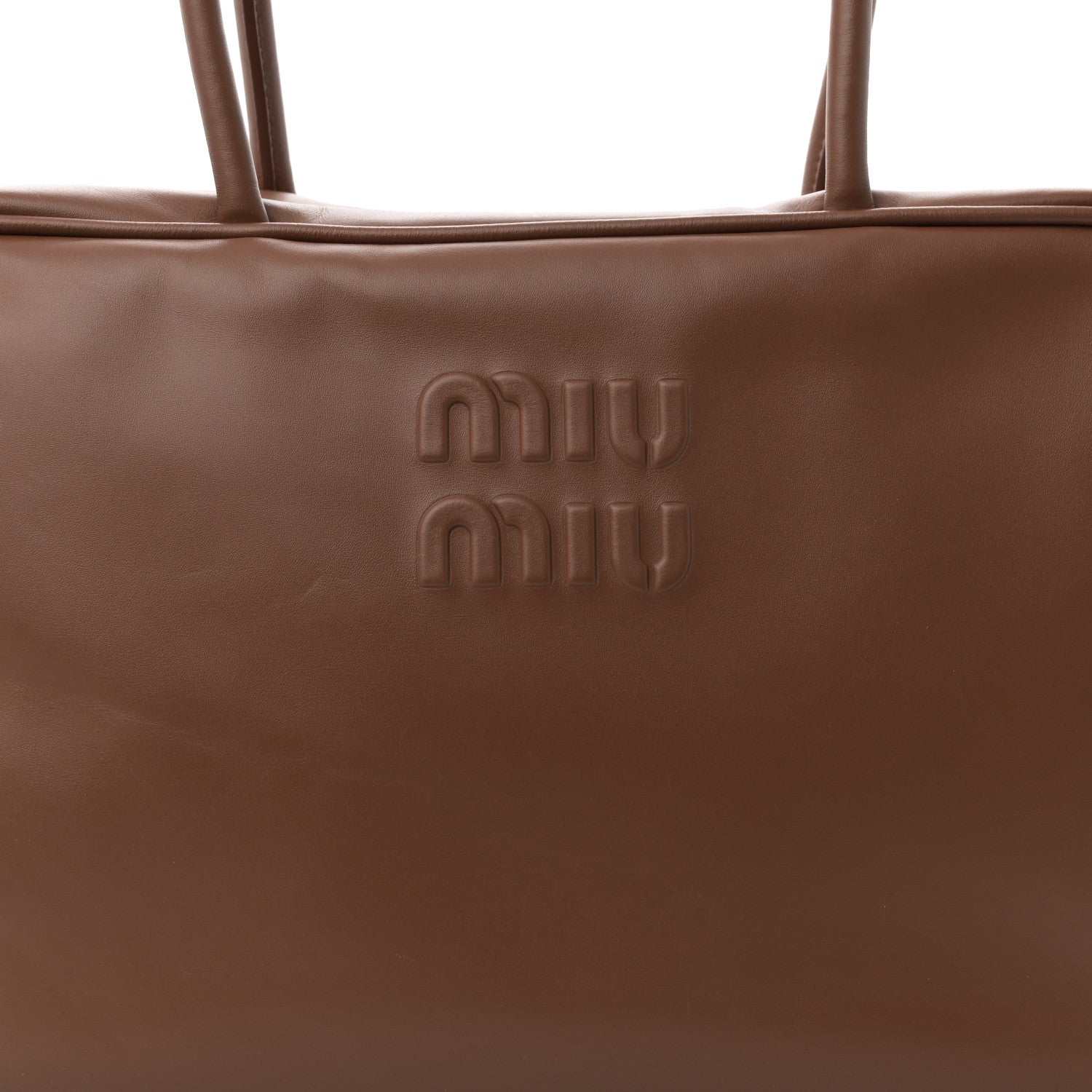 Miu Miu Soft Calf Softy Large Beau Top Handle Bag Cognac 7 of 9