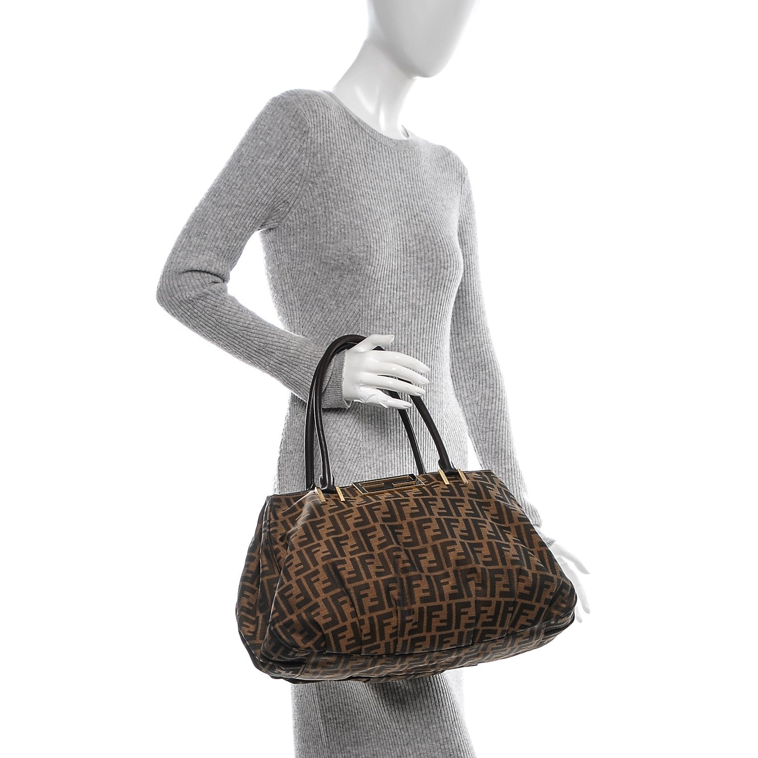 Fendi Zucca Large Mia Tote Tobacco 2 of 7