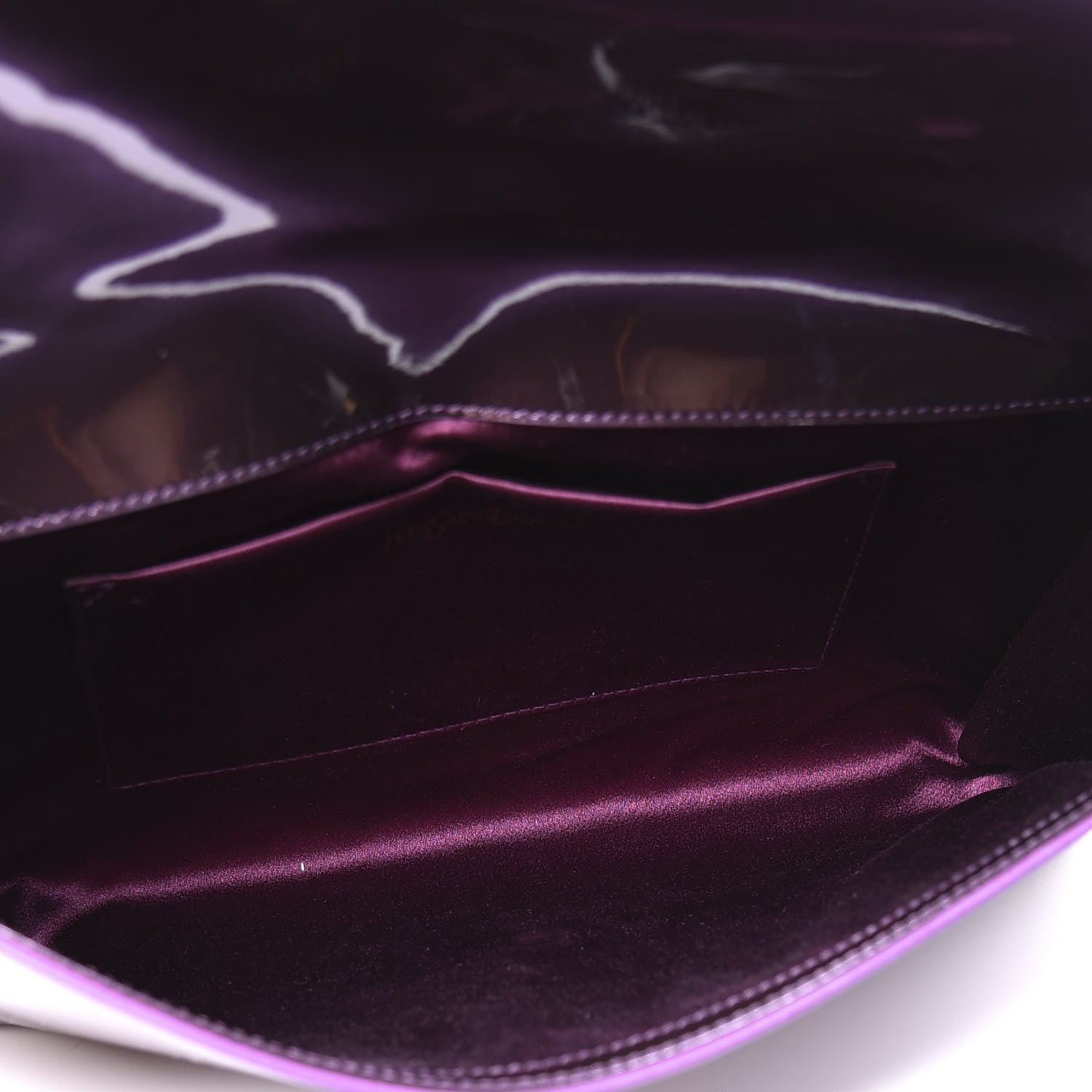 Saint Laurent Patent Calfskin Monogram Large Belle De Jour Clutch Purple 4 of 8