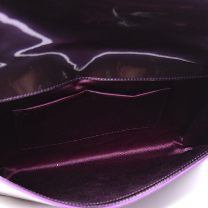 Saint Laurent Patent Calfskin Monogram Large Belle De Jour Clutch Purple 4 of 8