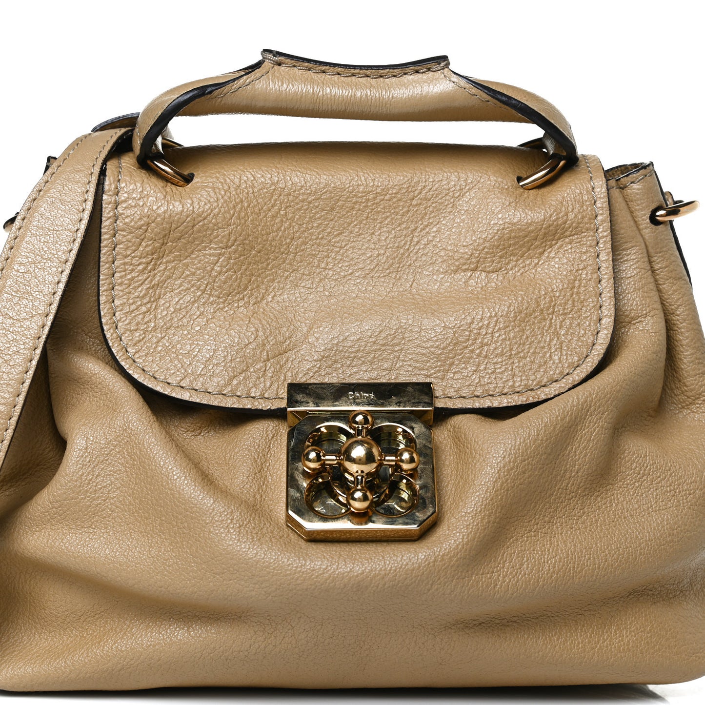 Calfskin Medium Elsie Satchel Greige