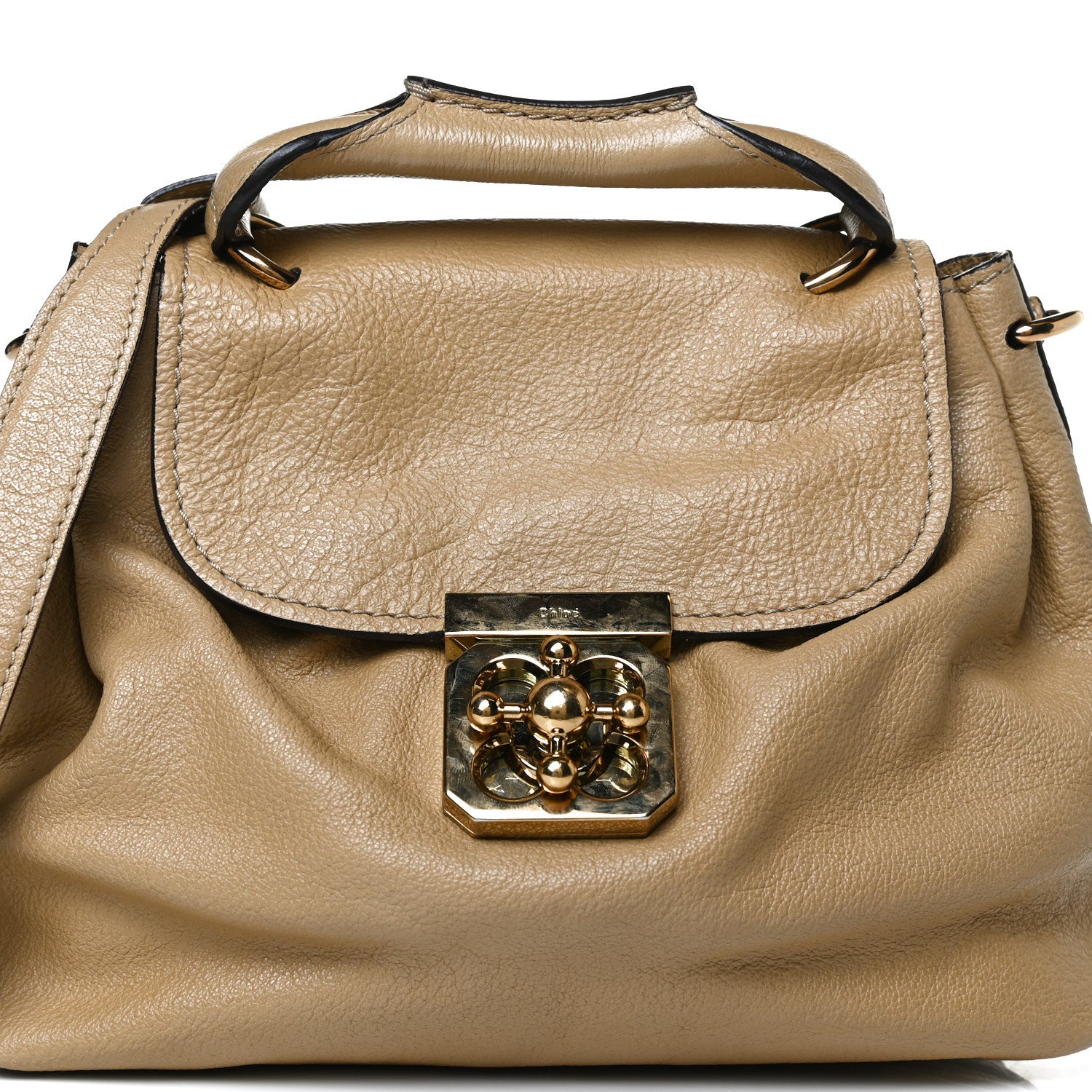 Chloe Calfskin Medium Elsie Satchel Greige 9 of 16