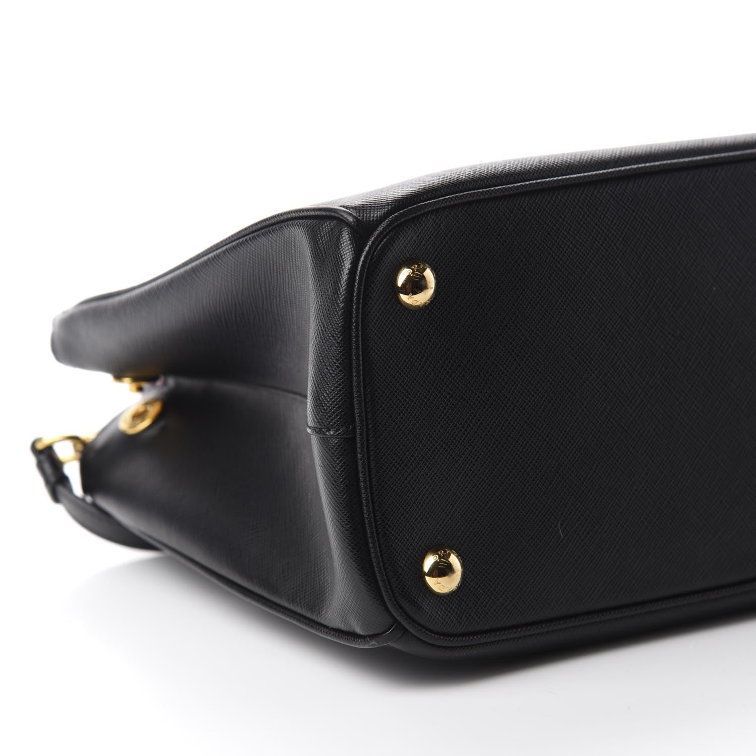 Prada Saffiano Crocodile Small Galleria Double Zip Tote Black 7 of 11