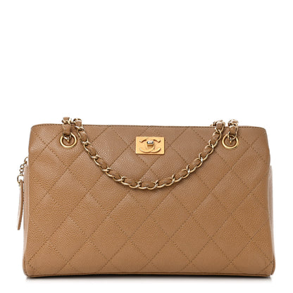Chanel Caviar Quilted Shopping Tote Beige 1 of 5
