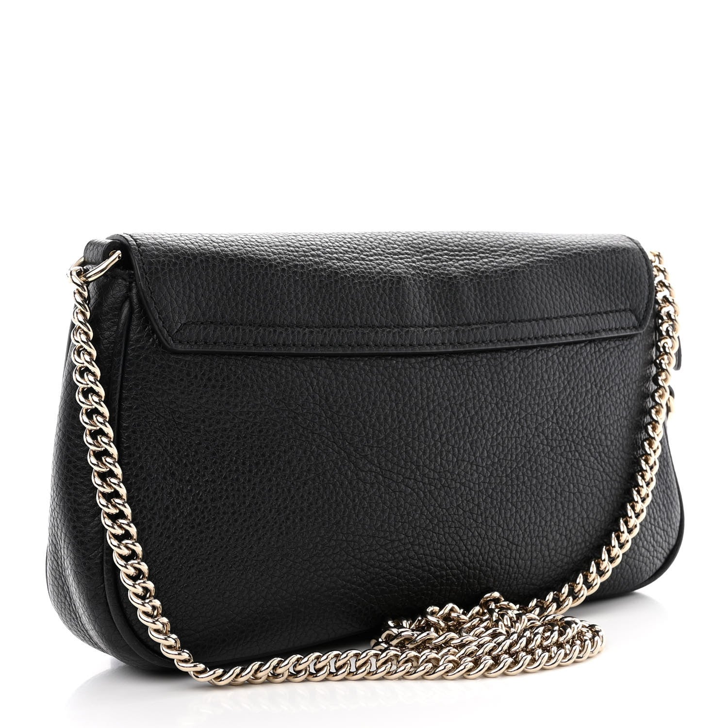 Gucci Pebbled Calfskin Medium Soho Flap Crossbody Black 3 of 10