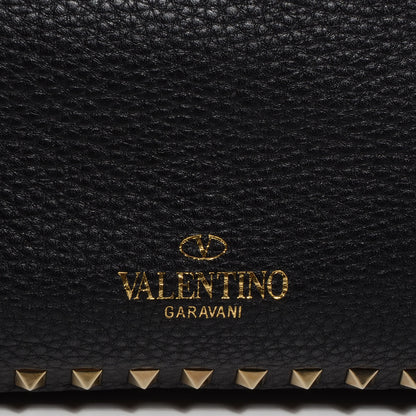 Valentino Garavani Pebbled Calfskin Large Rockstud Flip-Lock Messenger Bag Black 8 of 8
