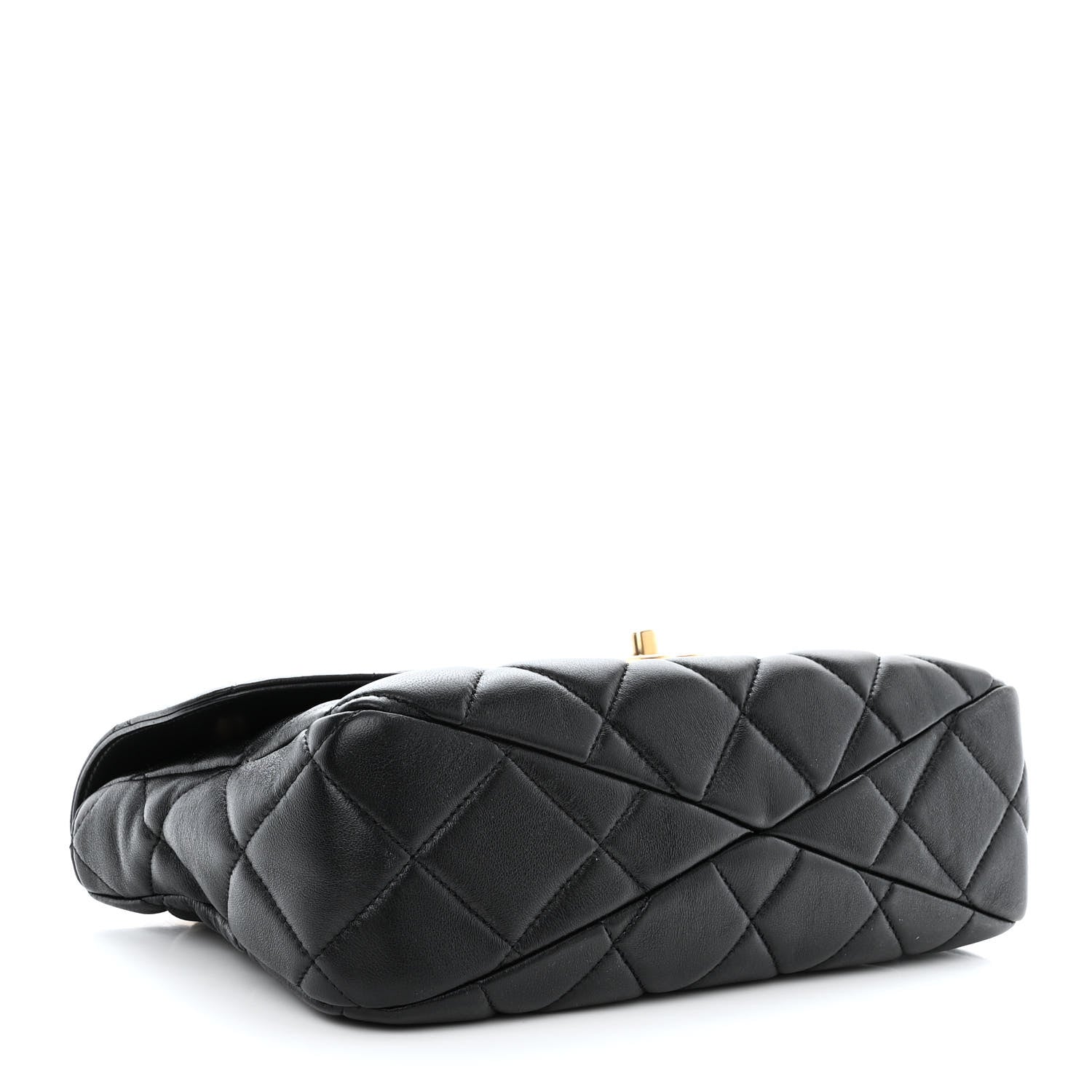 Chanel Lambskin Quilted Top Handle Flap Black 4 of 12