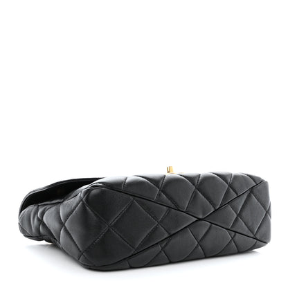 Chanel Lambskin Quilted Top Handle Flap Black 4 of 12