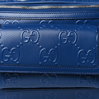 Gucci Calfskin GG Tennis Embossed Pocket Belt Bag 90 Intense Metal Blue 8 of 10