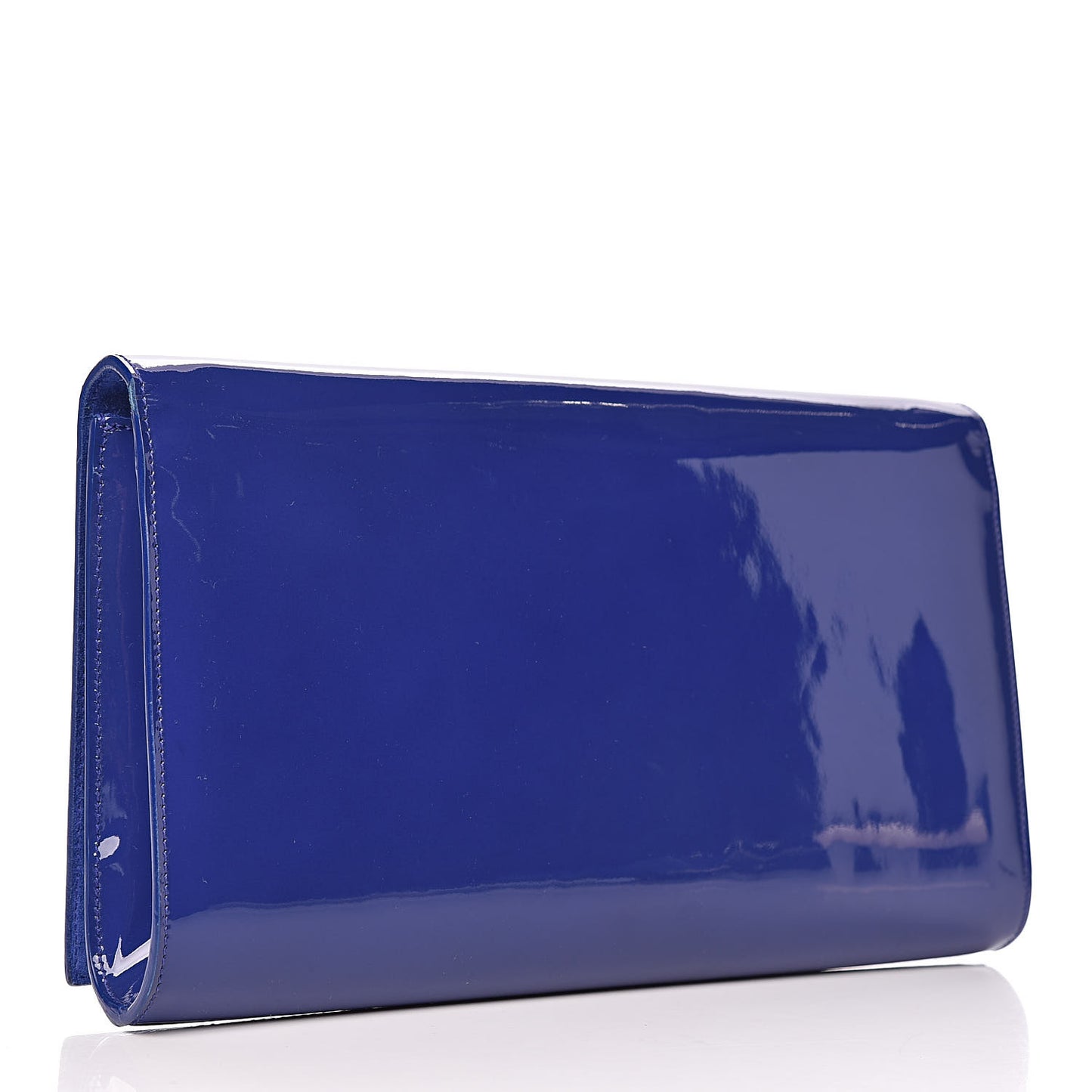 Patent Calfskin Monogram Large Belle De Jour Clutch Royal Blue