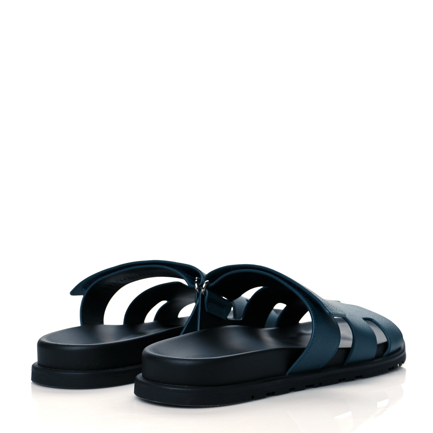 Hermes Epsom Mens Chypre Sandals 43 Bleu Canard 4 of 8