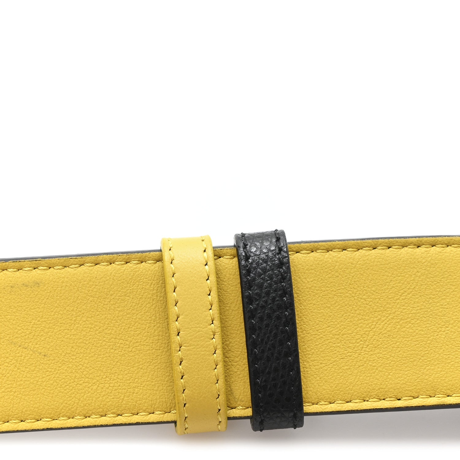 Fendi Vitello King FF 95 38 Belt Yellow Black 1770739 – FASHIONPHILE