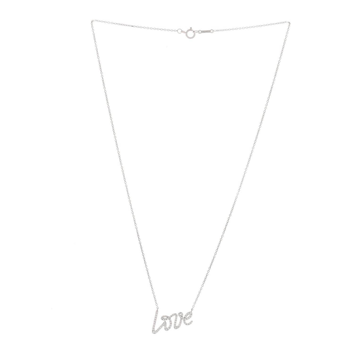 Tiffany 18K White Gold Diamond Paloma's Graffiti Love Pendant Necklace 3 of 7