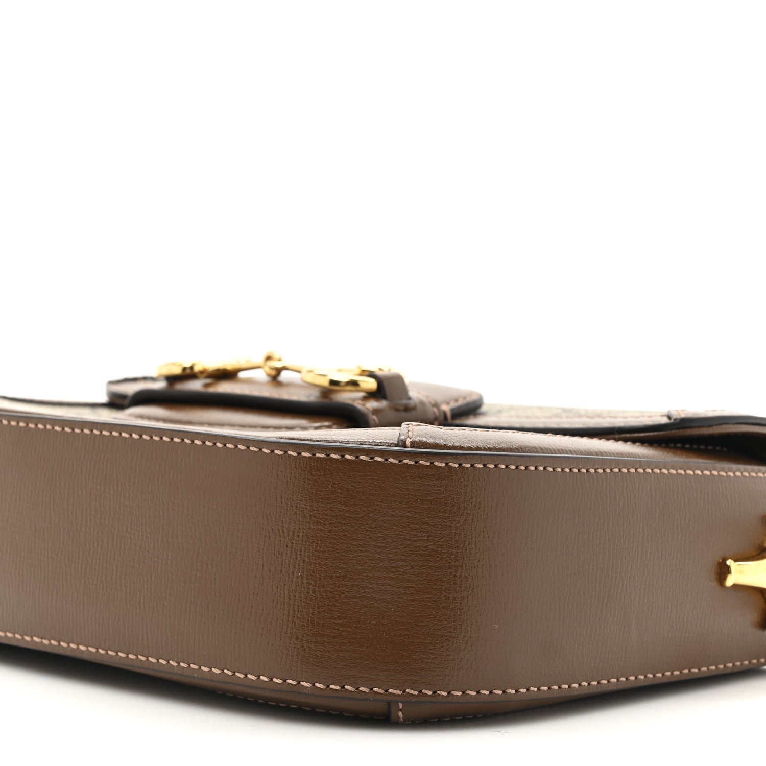 Gucci GG Supreme Monogram Web Mini Horsebit 1955 Shoulder Bag Beige Brown Sugar 9 of 10