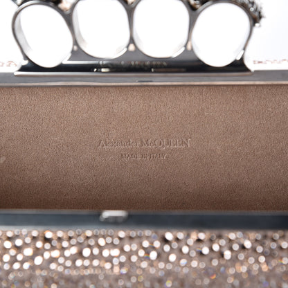 Alexander McQueen Swarovski Crystal Skull Knuckle Box Clutch Nude 6 of 6