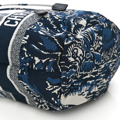 Christian Dior Technical Fabric Embroidered Palm Tree Toile De Jouy DiorTravel Pouch Blue 9 of 11