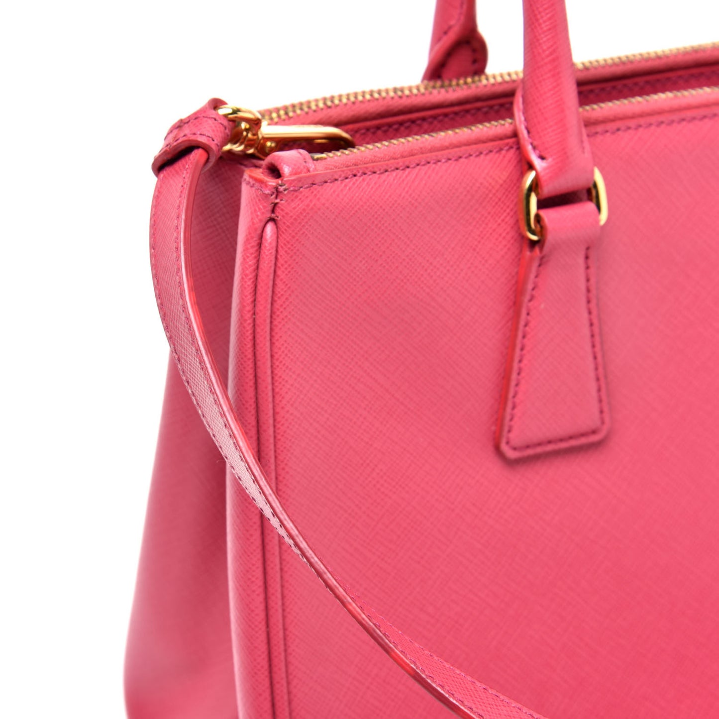 Saffiano Small Galleria Double Zip Tote Fuxia