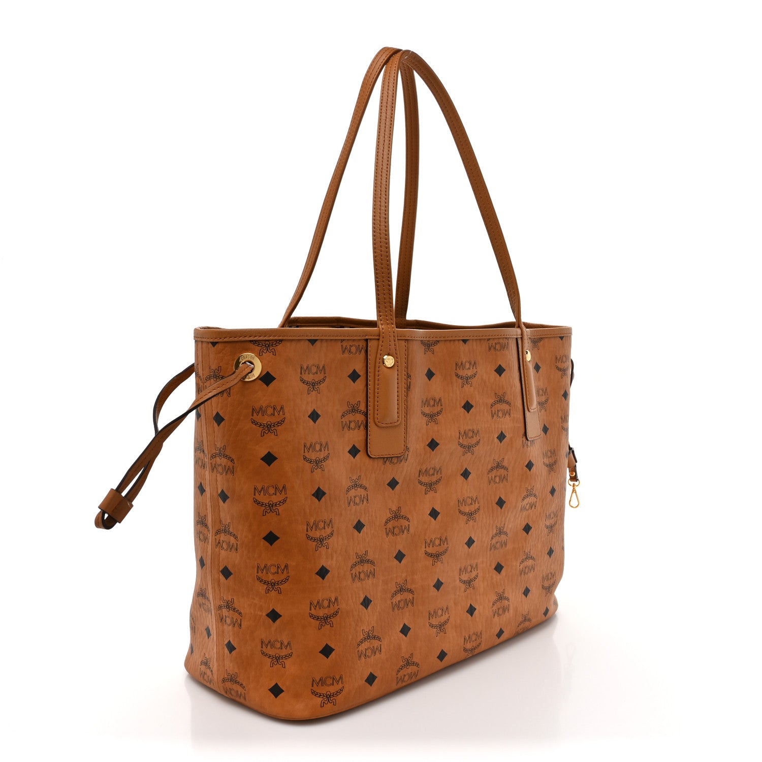 MCM Visetos Medium Liz Reversible Shopper Tote Cognac 5 of 18