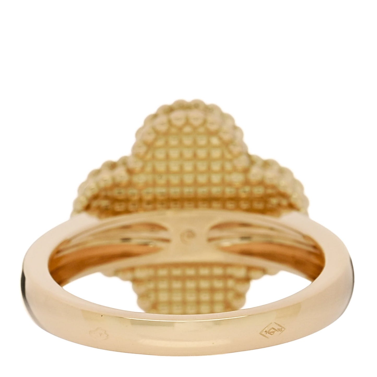 18K Yellow Gold Diamond Black Onyx Vintage Alhambra Ring 52 6