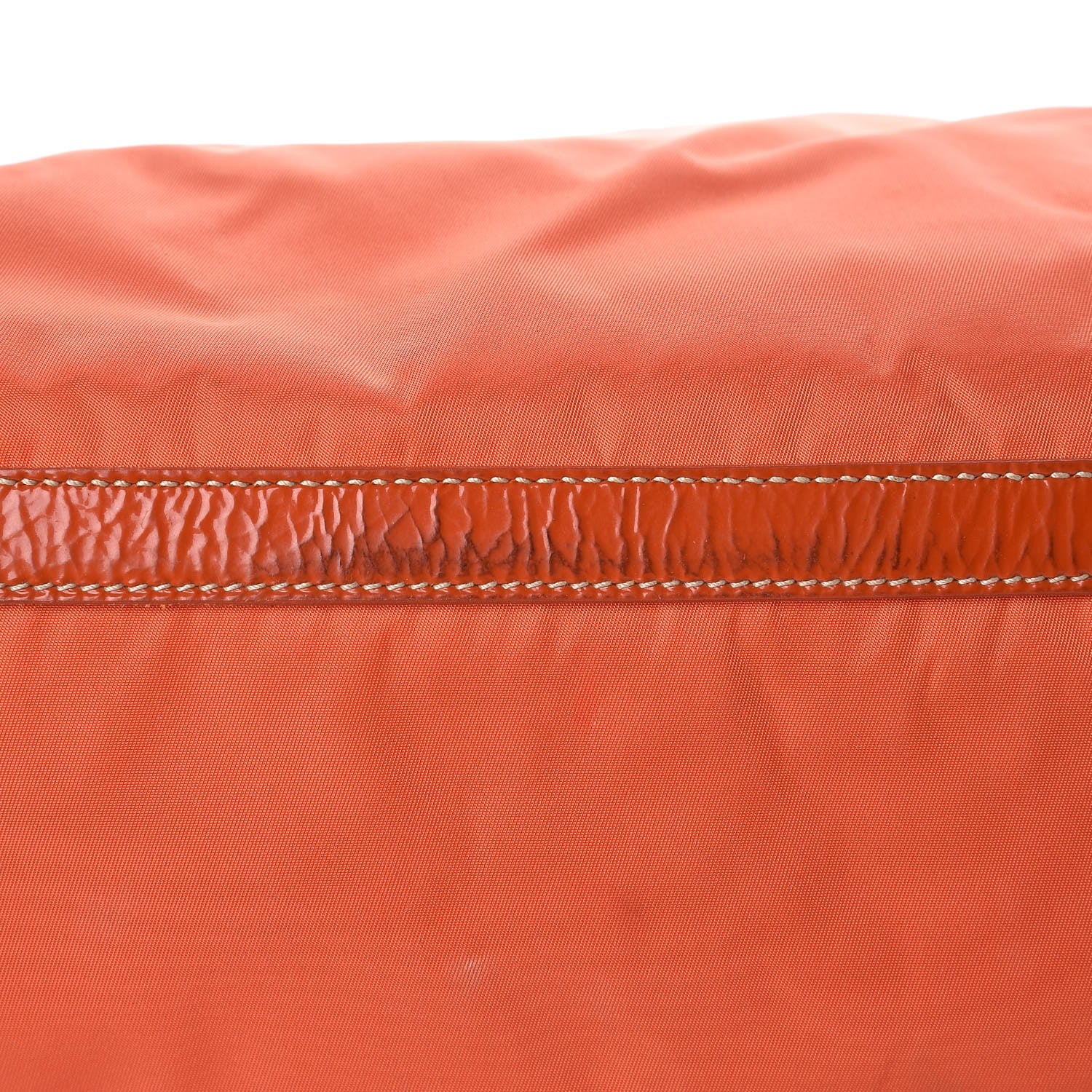 Prada Tessuto Nylon Chain Shoulder Bag Orange 9 of 11