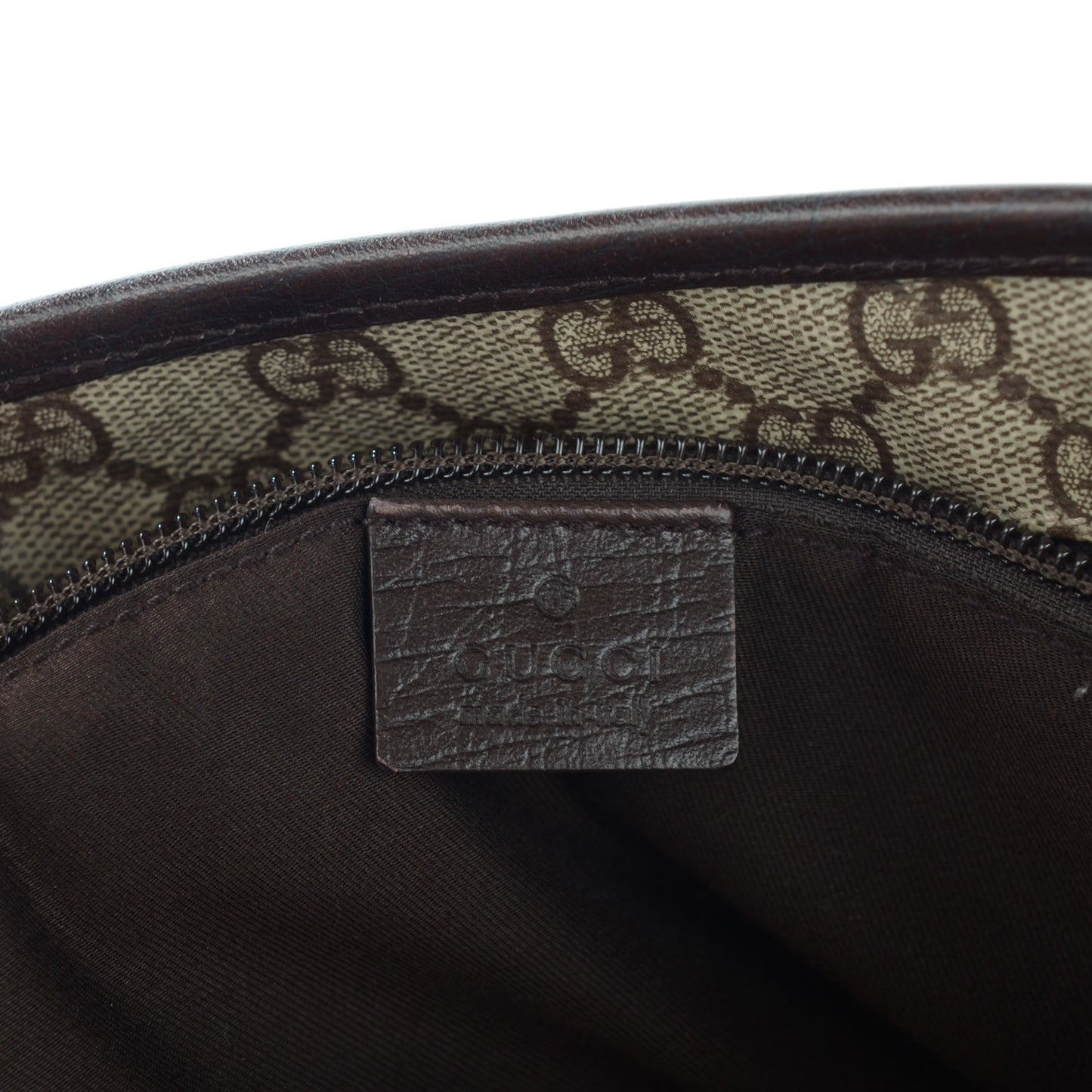 GG Supreme Monogram Small Tote Dark Brown